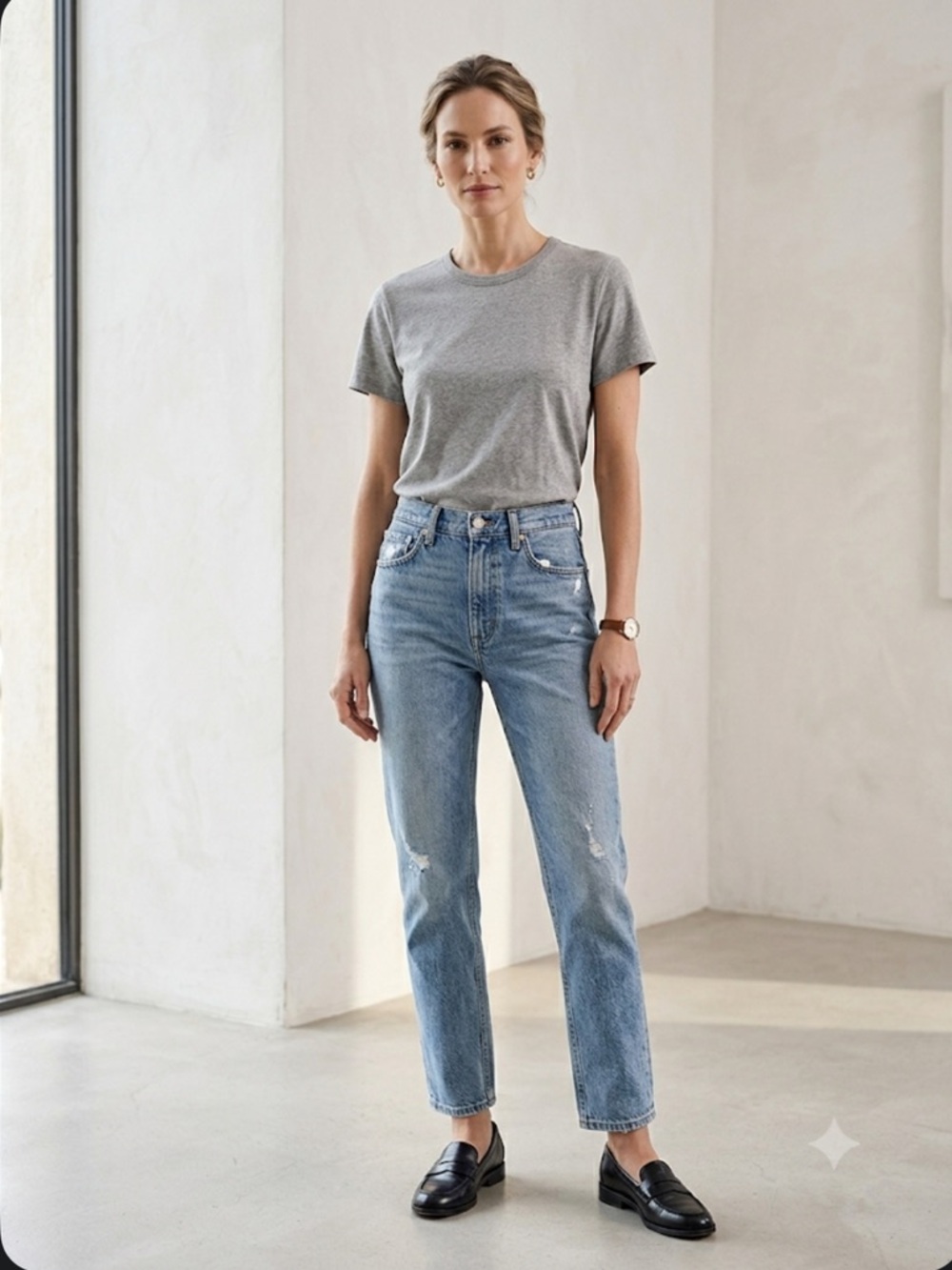 NWT Madewell Heather Gray 100% Cotton Crewneck T-Shirt Size Medium